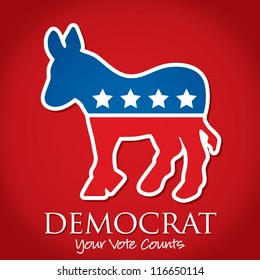 "Democrat Your Vote Counts" election card/poster in vector format.