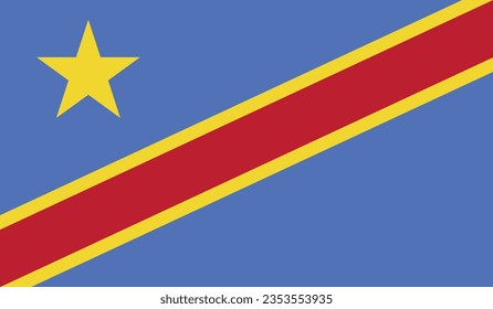 Democratic of the Congo Sign, Democratic Republic of the Congo Flag, National Flag of Democratic Republic of the Congo, Republic of Democratic Republic of the Congo