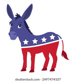 Democratic Donkey cute animal character