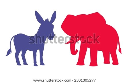 Democratic Donkey republican Elephant. Vector 