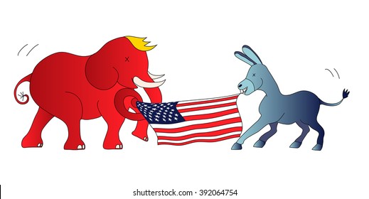 The Democratic donkey vs the Republican elephant