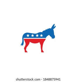 Democratic Party Donkey Symbol Icon On A White Background