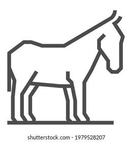Democratic Party square line vector icon.