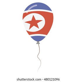 Democratic People's Republic of Korea national colors isolated balloon on white background. Independence day patriotic poster. Flat style National day vector illustration.