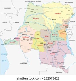 democratic republic of the congo administrative map