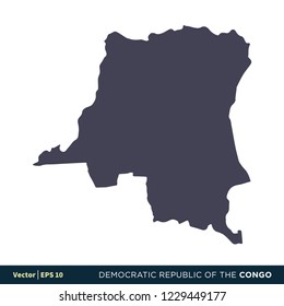 Democratic Republic of the Congo - Africa Countries Map Icon Vector Logo Template Illustration Design. Vector EPS 10.