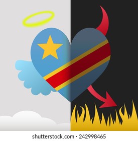 Democratic Republic of the Congo background of a heart half demon half angel