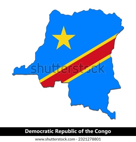 Democratic Republic of the Congo Country - Flag Map