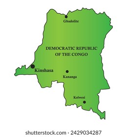 Democratic Republic of the Congo country map, vector illustration design background