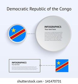 Democratic Republic of the Congo Country Set of Banners on gray background for Infographic and Presentation. Vector illustration.