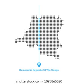 Democratic Republic Of The Congo doted map desgin vector 