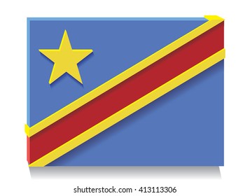 Democratic Republic of Congo flag as art object.Vector illustration.
