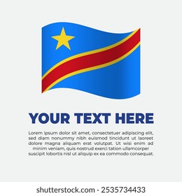 Democratic Republic of the Congo Flag Banner Background Template