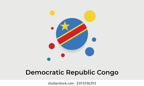Flaggenblase in der Demokratischen Republik Kongo rund um die Form Symbol bunter Vektorgrafik