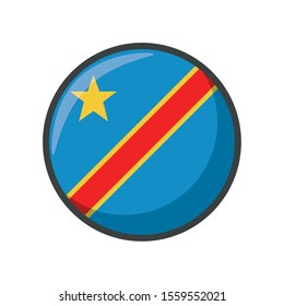 Democratic republic of congo flag design, country national state patriotism united world and international theme Vector illustration