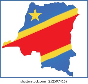 Mapa da bandeira da República Democrática do Congo