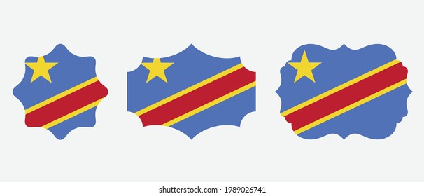 Demokratische Republik Kongo-Flagge. Flachsymbol-Vektorgrafik