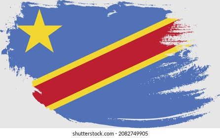 Bandera de la República Democrática del Congo al estilo de grunge