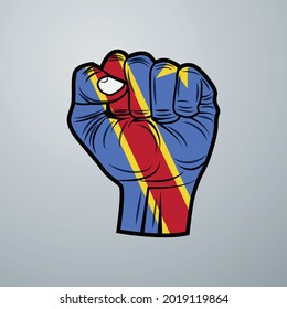 Demokratische Republik Kongo-Flagge mit Handdesign einzeln auf weißem Hintergrund. Vektorgrafik