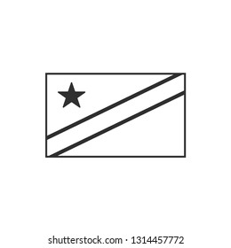 Democratic Republic of the Congo flag icon in black outline flat design. Independence day or National day holiday concept.