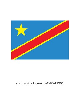 Democratic Republic of the Congo Flag icon vector illustration symbol design