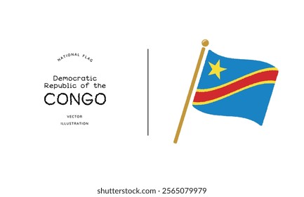 Democratic Republic of the Congo flag icon Vector Illustration