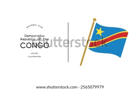 Democratic Republic of the Congo flag icon Vector Illustration