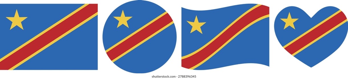 Democratic Republic of the Congo flag illustrator country flags symbol National Collection International   