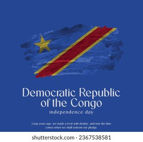 Democratic Republic of the Congo Flag Made of Glitter Sparkle Brush Paint Vector, Celebrating Democratic Republic of the Congo Independence Day.