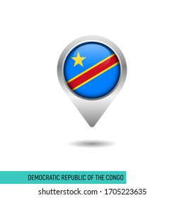 Plantilla de diseño de vectores de vectores de la bandera de la República Democrática del Congo