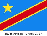 Democratic Republic of the Congo flag. National current flag, government and geography emblem. Flat style vector illustration