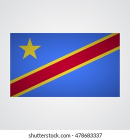Democratic Republic of Congo flag on a gray background. Vector illustration
