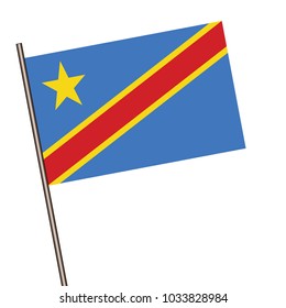 Democratic Republic of the Congo Flag Pin Vector Icon - Illustratio