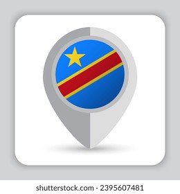 Democratic Republic of the Congo Flag Pin Map Icon