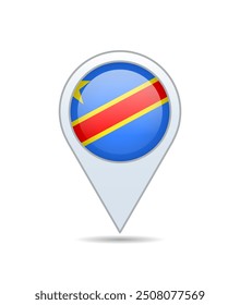 Democratic Republic of Congo - flag pin for map. Vector illustration.