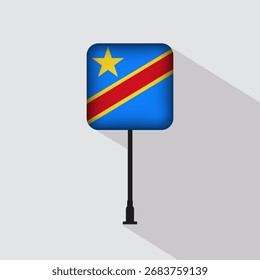 República Democrática del Congo Ilustración vectorial del poste de la bandera