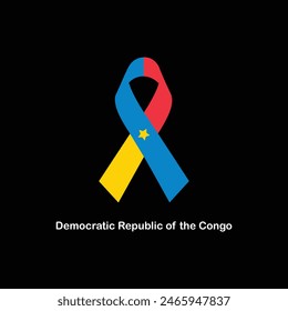 Demokratische Republik Kongo Flagge Band Design Vektorgrafik