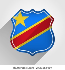 Democratic Republic of the Congo Flag Road Sign Illustration
