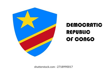 Democratic Republic of Congo flag in shield shape (badge)