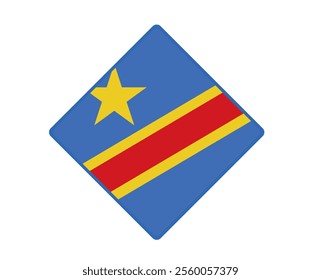 Democratic Republic of the Congo flag square shaped. vector