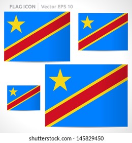 Democratic Republic of the Congo flag template | vector symbol design | color red blue and yellow | icon set