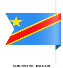 Democratic Republic of the Congo Flag Vector Bookmark Icon - Illustration