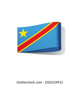 Democratic Republic of the Congo flag, vector illustration on a white background