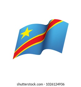 Democratic Republic of the Congo flag, vector illustration on a white background