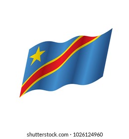 Democratic Republic of the Congo flag, vector illustration on a white background