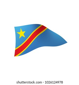 Democratic Republic of the Congo flag, vector illustration on a white background
