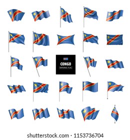 Democratic Republic of the Congo flag, vector illustration on a white background