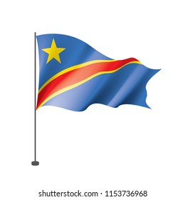 Democratic Republic of the Congo flag, vector illustration on a white background