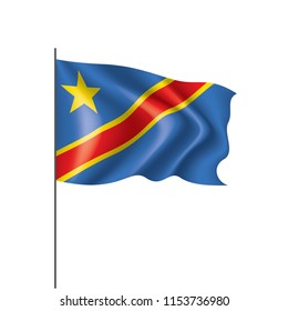 Democratic Republic of the Congo flag, vector illustration on a white background