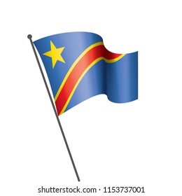 Democratic Republic of the Congo flag, vector illustration on a white background